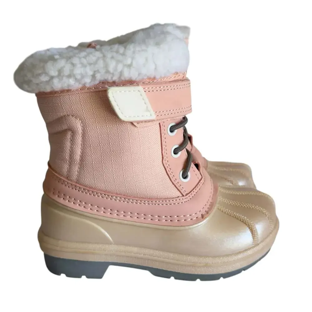 Cat & Jack Sherpa Lined Journey Toddler Girl Pink Winter Snow Boots 8